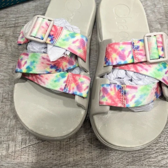 Chaco Light Tie Dye Chillos Slip On Slides Size 6 US $50 - Picture 3 of 7